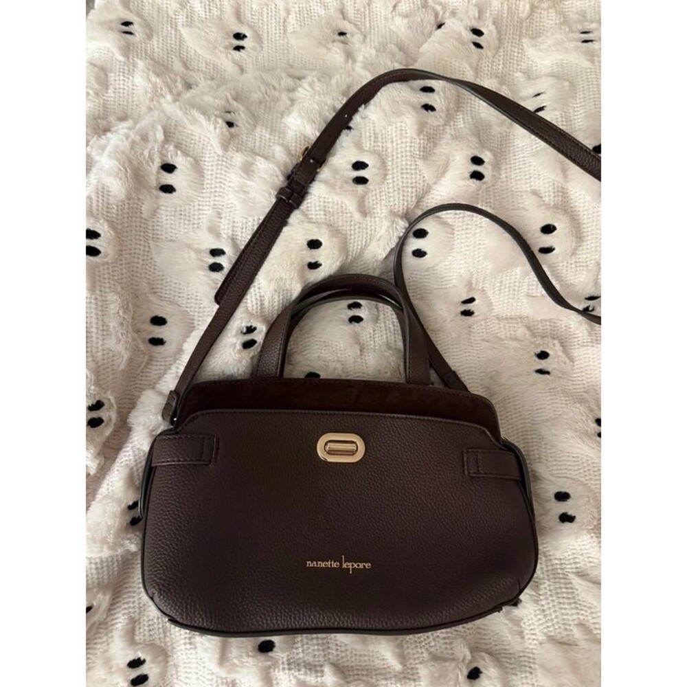 Fall faux leather and suede classic chocolate purse
